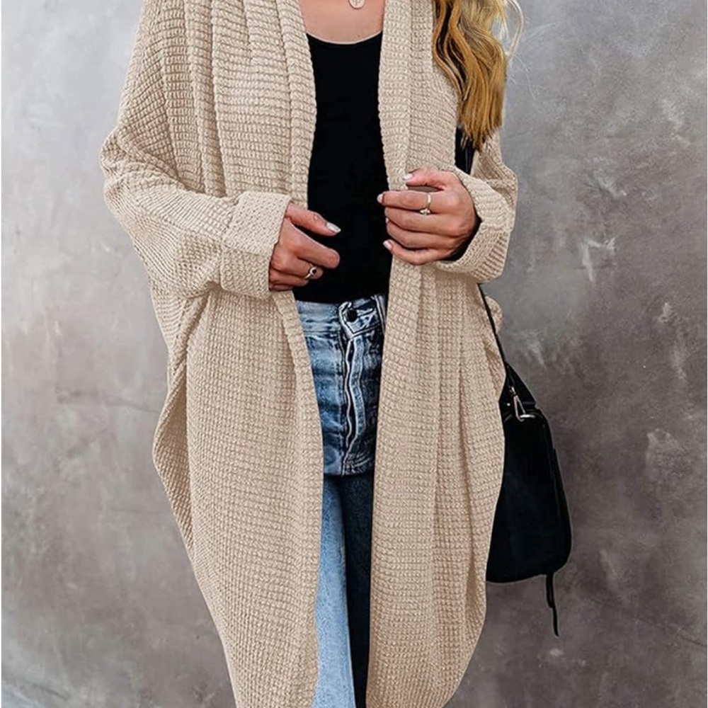 Cozy Beige Women's Cardigan - Picture 2 of 4